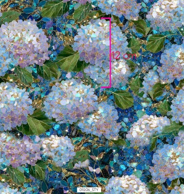 M0403 HORTENSJE ze złotem dresówka pętelka DuCy