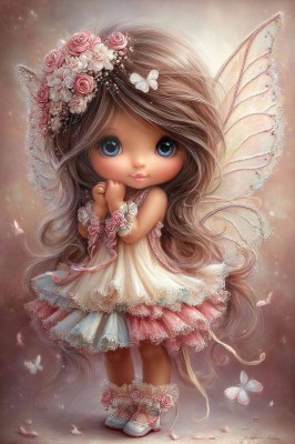 M1603 Panel Dziewczynka skrzydełka 45/50 dresówka pętelka DuCy