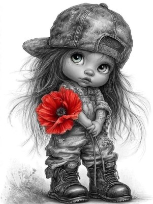 M1603 Panel DZIEWCZYNKA mono mak 45/50 dresówka pętelka DuCy