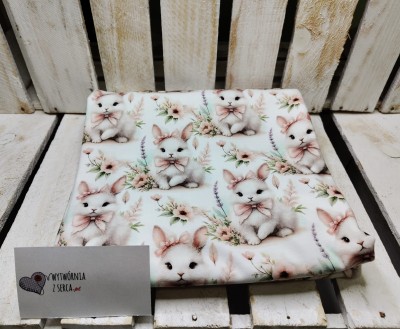 KP2004 Białe KRÓLICZKI z różem single jersey DuCy