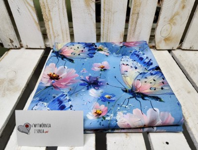 KP2004 Malowany MOTYL kwiaty dresówka pętelka DuCy