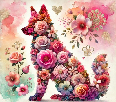 M2303 Panel PIES kwiat 49X49 OXFORD