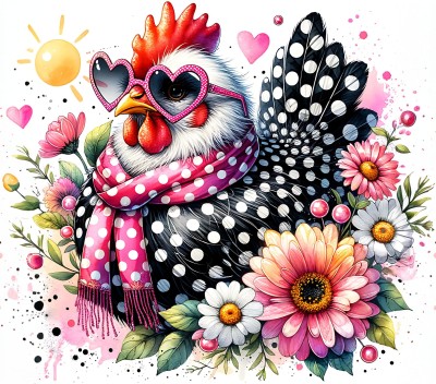 M2303 Panel poduszkowy KURA w groszki 49x49 welur tapicerski