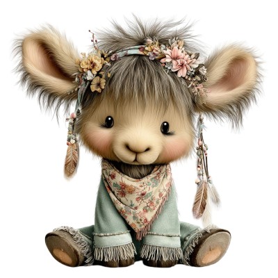 K1504 Naprasowanka OSIOŁEK boho 5cm