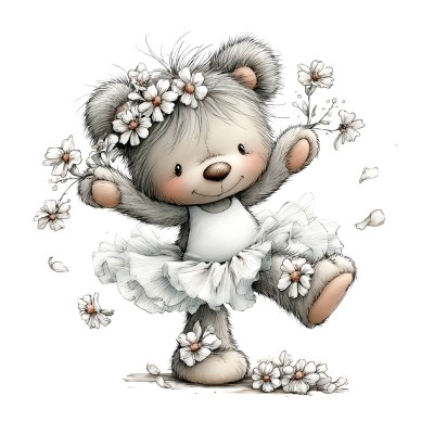 K1504 Naprasowanka MISIA baletnica 10cm