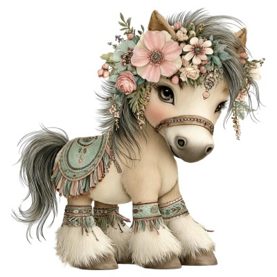 M2505 Naprasowanka KONIK boho 15 cm 