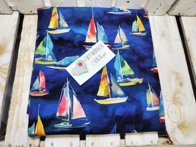 L0707 Żaglówki akwarela single jersey DuCy