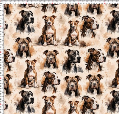 KP1108 Amstaffy akwarela dresówka pętelka DuC