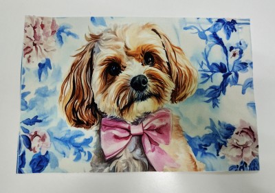 L2307 Panel kosmetyczka Maltipoo 20x30 welur tapicerski