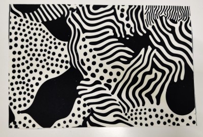 L2307 Panel kosmetyczka Wzór B&W 20x30 welur tapicerski