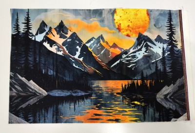 L2307 Panel kosmetyczka Góry zachód 20x30 welur tapicerski