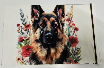 L2307 Panel kosmetyczka Owczarek niemiecki 20x30 welur tapicerski