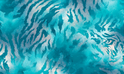 P0810 Panel na kosmetyczkę blue Animal print 20x30 welur tapicerski