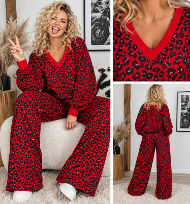 CM0907 PANTERKA czerwona dresówka pętelka OUTLET